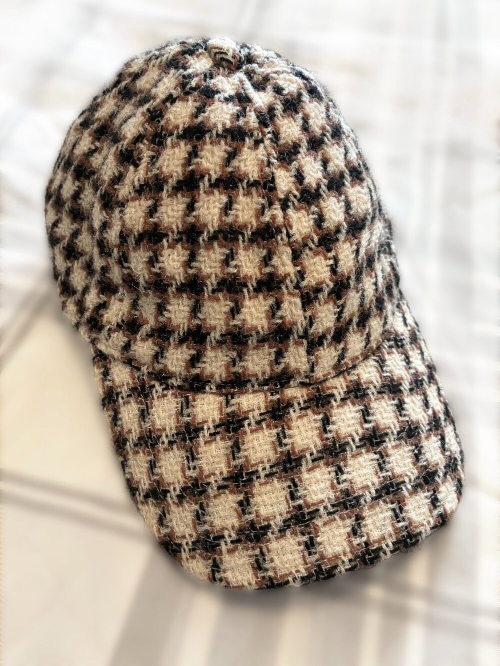 J.Crew Mid-Season Wool Blend Houndstooth Tweed Hat